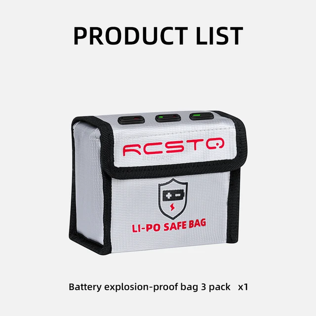 CJBIN Mini 3 Pro Sac Batterie Lipo, Ignifuge Antidéflagrant Sac pour  Batterie Lithium en Fibre de Verre pour DJI Mini 3 Pro, Pochette pour  Batterie