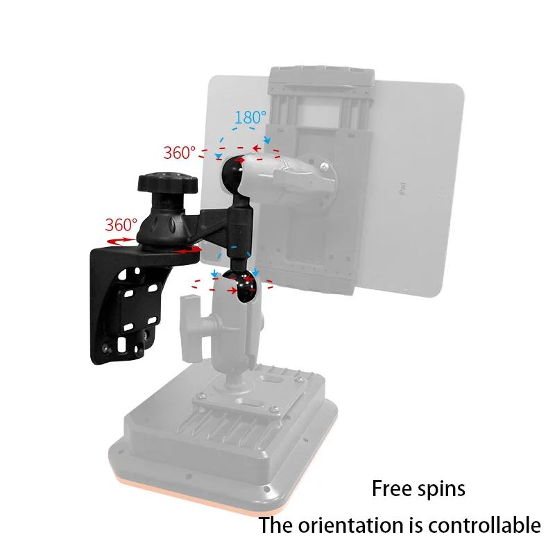 VINmounts Single-arm double-ball head universal adjustment bracket for multi-device installations VIN-HB-DBSQ