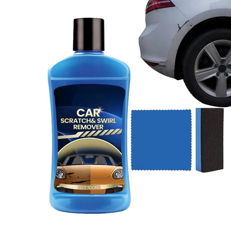 

Car Scratch Wax ScratchRemover Compound Polish 100ml Cloth And Sponge Rubbing Compound For Cars To Erase Car Scratches Restores