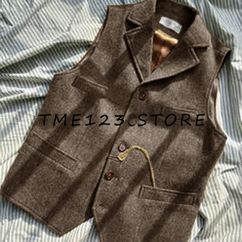 Men's Herringbone pattern Suit Vest Stand Collar Steampunk Sleeveless Jacket Male Wedding Groom Vests Retro Slim Fit Waistcoat