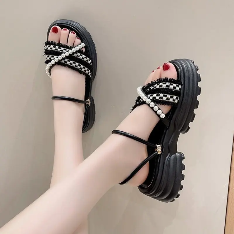 

Hot High Heeled Sandals Female Summer 2023 Women Thick Bottom Shoes Wedge with Open Toe Platform Summer Slippers Women's Sandals