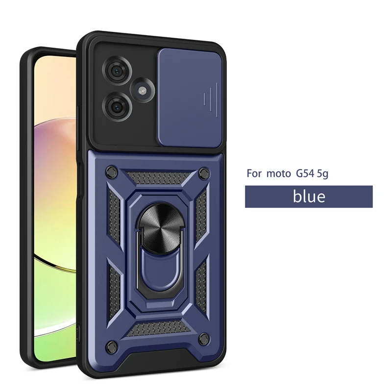thumbnail image 1 of For Moto G54 5G Case Slide Camera Protect Phone Cases For Motorola Moto G54 G 54 2023 MotoG54 Magnetic Holder Ring Back Cover, 1 of 5