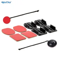 QIUNIU Adhesive Helmet Mount Flat Curved for GoPro Hero AKASO Insta360 Go Pro SJCAM DJI Action Cameras Sticky Pads Accessories 1