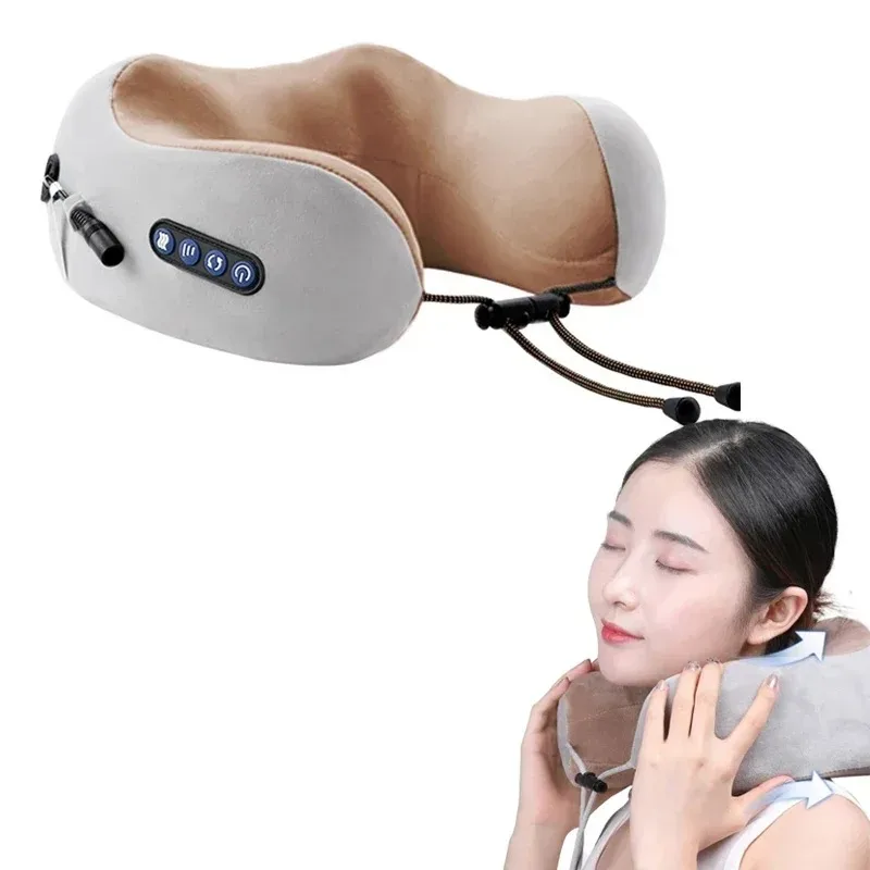 Home/Office U-Shaped Neck Massage Pillow with Heating, Vibration, and Kneading Functions Electric Neck and Shoulder Massager