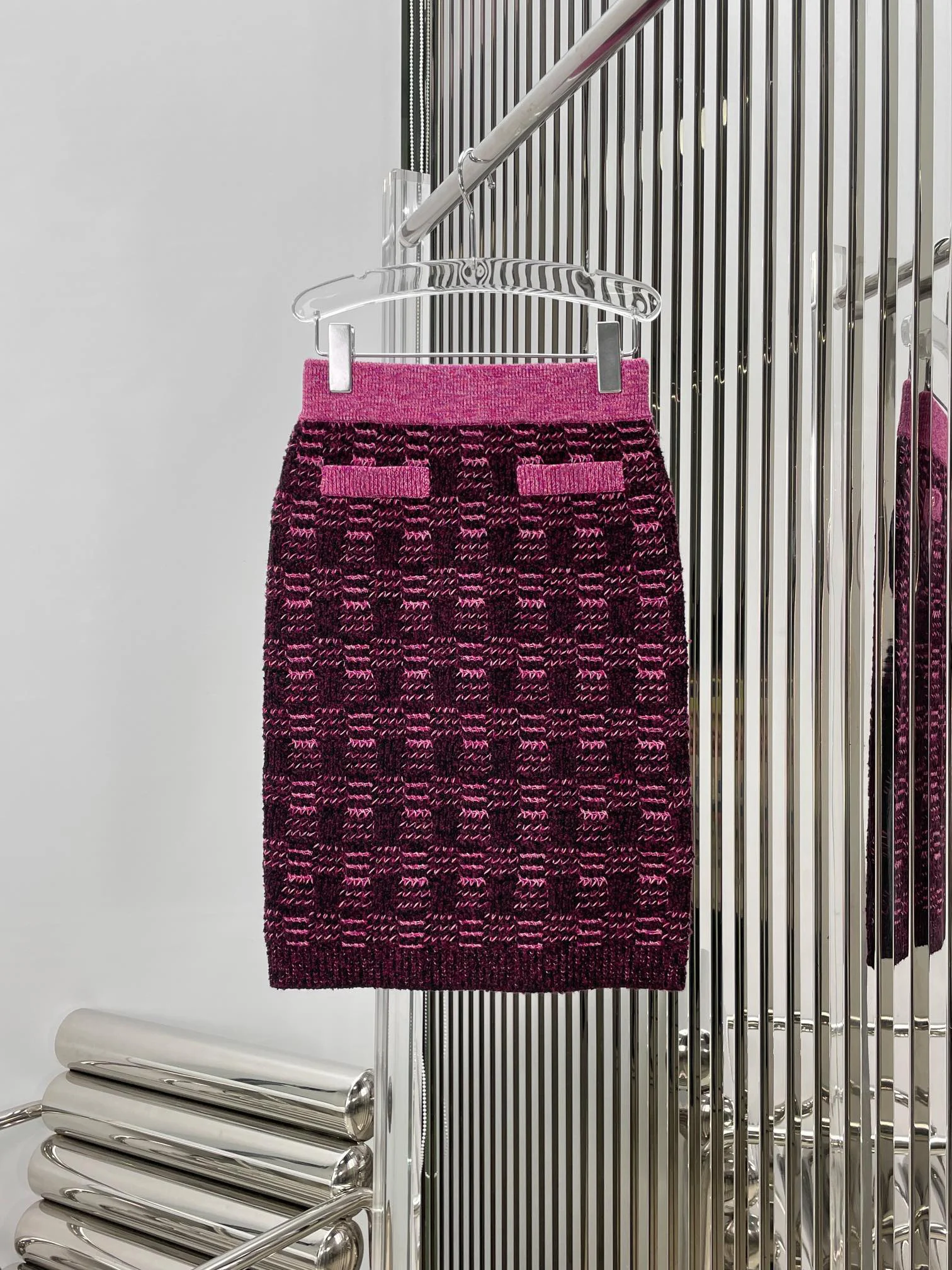 

2023New women's temperament girl senior sense of thin knitted half skirt