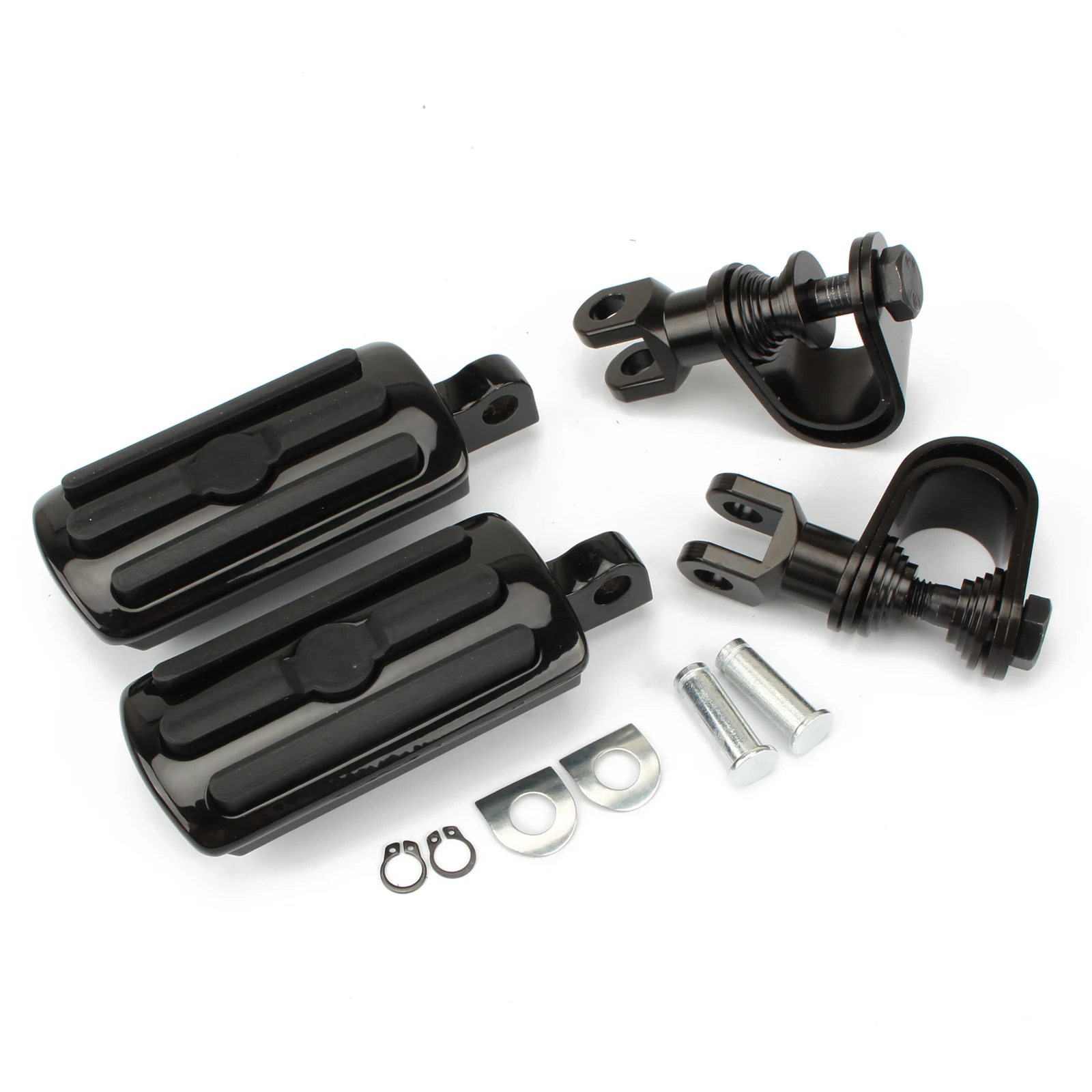 

2pcs/set Motorcycle Highway Footpeg Universal 1.25" Engine Guard Front Rear Footrest Pedals Kit for Harley Softail Dyna Touring