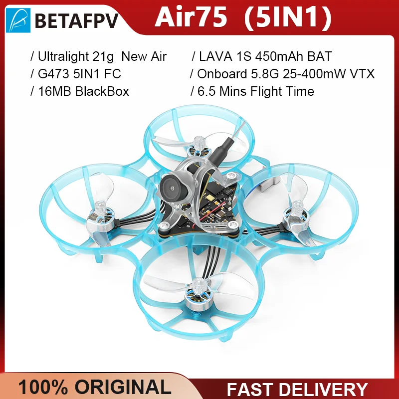 Rc plane rc racing drones rc quadcopter BETAFPV Air75 ELRS 2.4G Brushless Whoop Quadcopter 1S Ultralight 5IN1 RC Mini Drone with FPV Camera VTX Airplanes