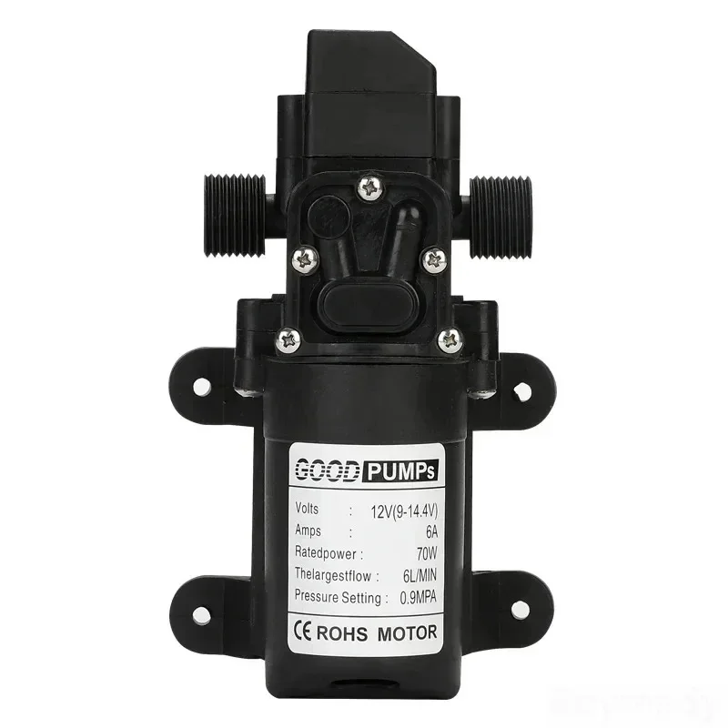 1pcs 자동 흐름 스위치 6L/Min 12V 130PSI 자동 다이어프램 워터 펌프 소형 안전 고압 자체 프라이밍 펌프 농업