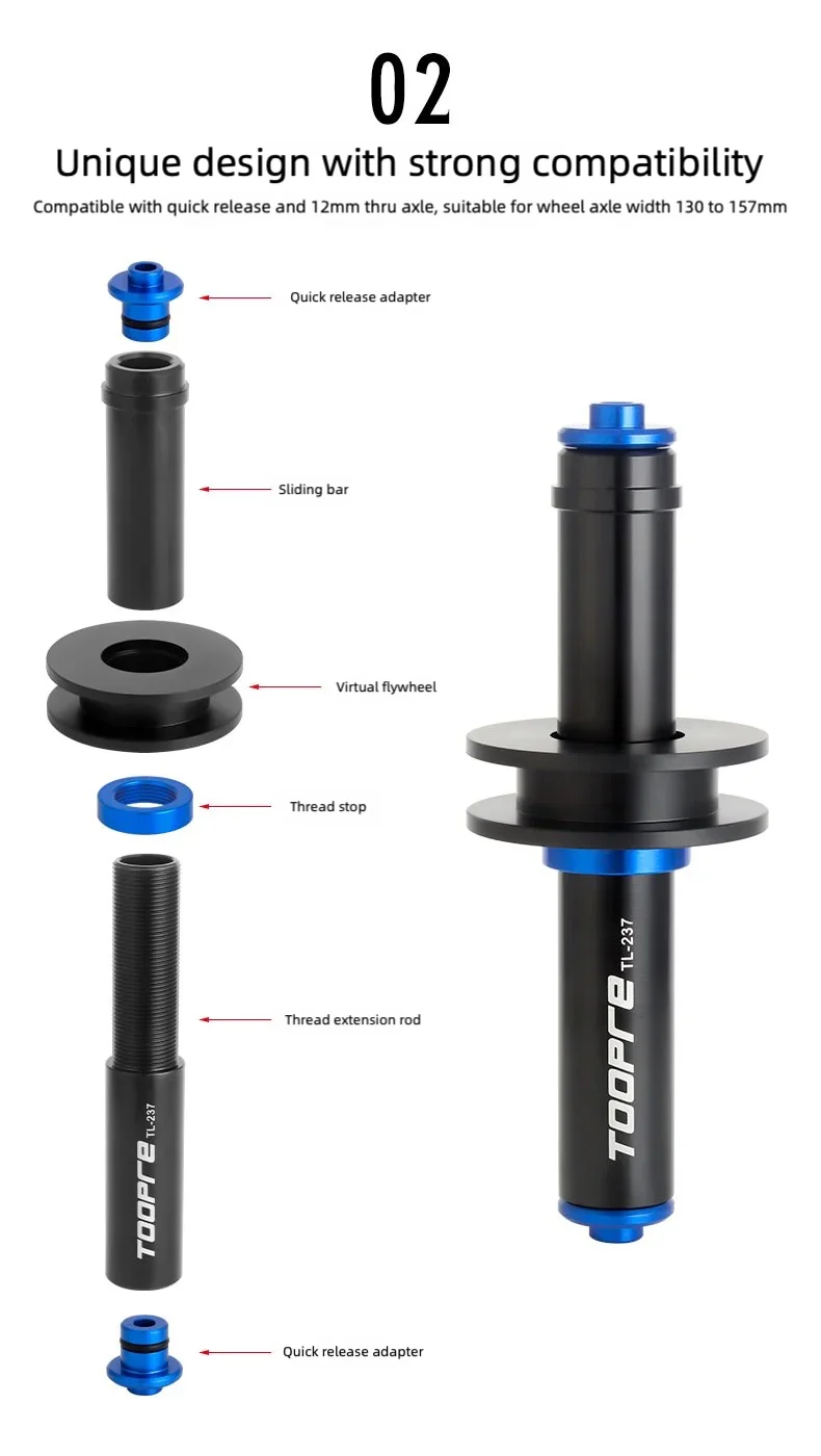 TOOPRE Fahrrad Hinten Dreieck Kette Retainer MTB Rennrad Virtuelle Freilauf Spanner Für 12mm Steckachse Quick Release universal – Detail 4