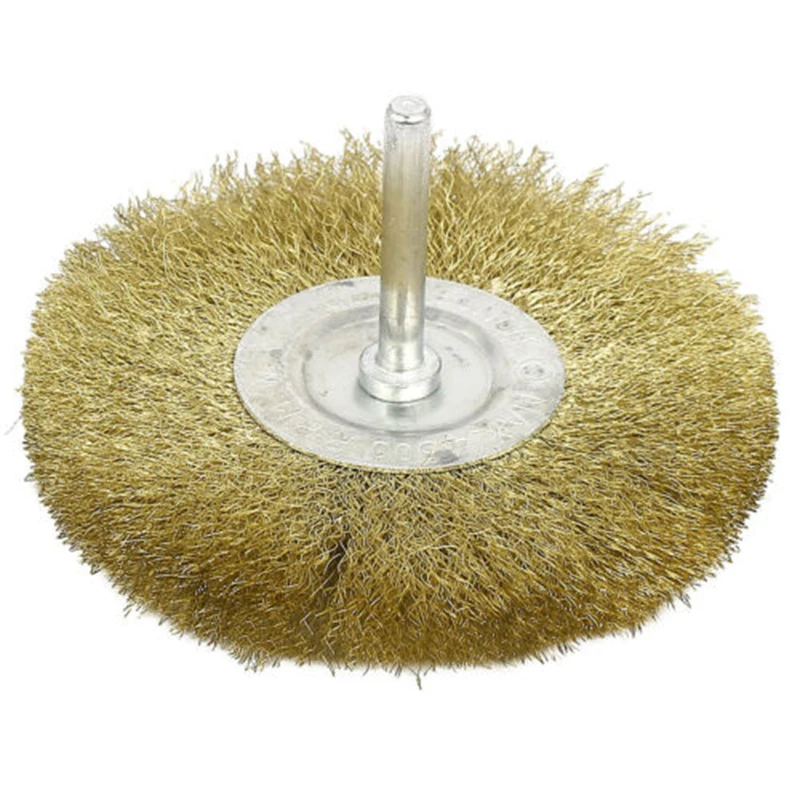 

1*Wire Wheel With Handle 100mm Steel Wire Wheel With Shank Metal Cleaning Rust Removal Sanding Polishing Tool Parts Accessories