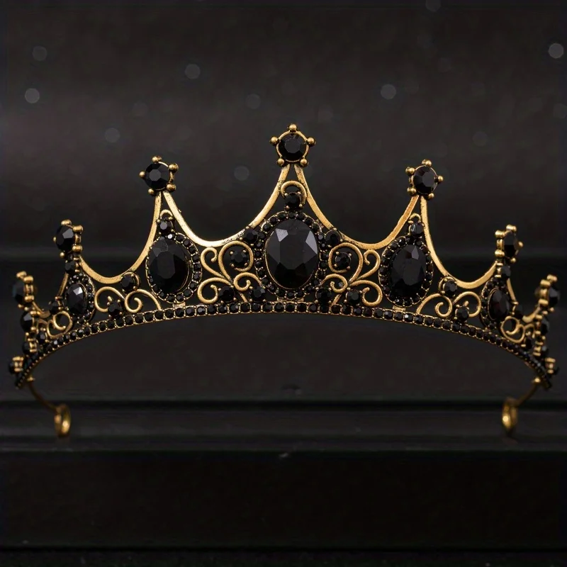 Barocke Kristall Tiaras und Kronen für Frauen Party Strass Prom Diadem Braut Hochzeit Haarschmuck Schmuck Krone Tiara – Detail 4