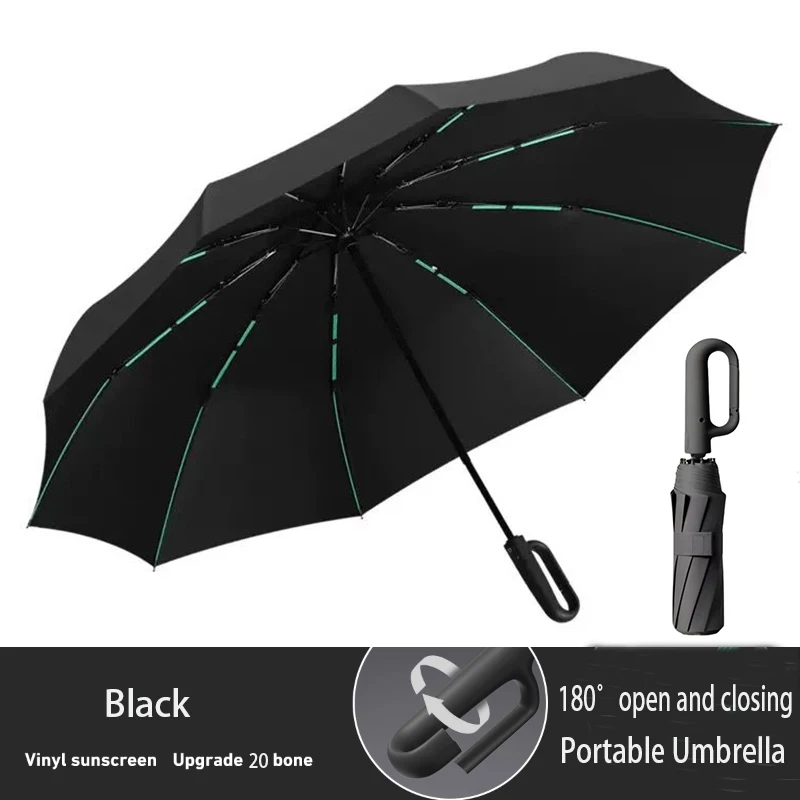 20Bones Windproof Umbrella Reinforced Automatic Folding Large Size Sun Uv Protection Anti-Storm Travel Parasol