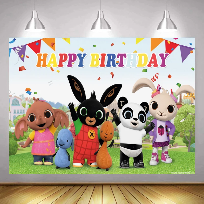 Bing Coniglio Sfondo Panno Bambini Cartone Animato Festa Di Compleanno Decorazione Studio Fotografico Foto Sfondo Digitale Regali