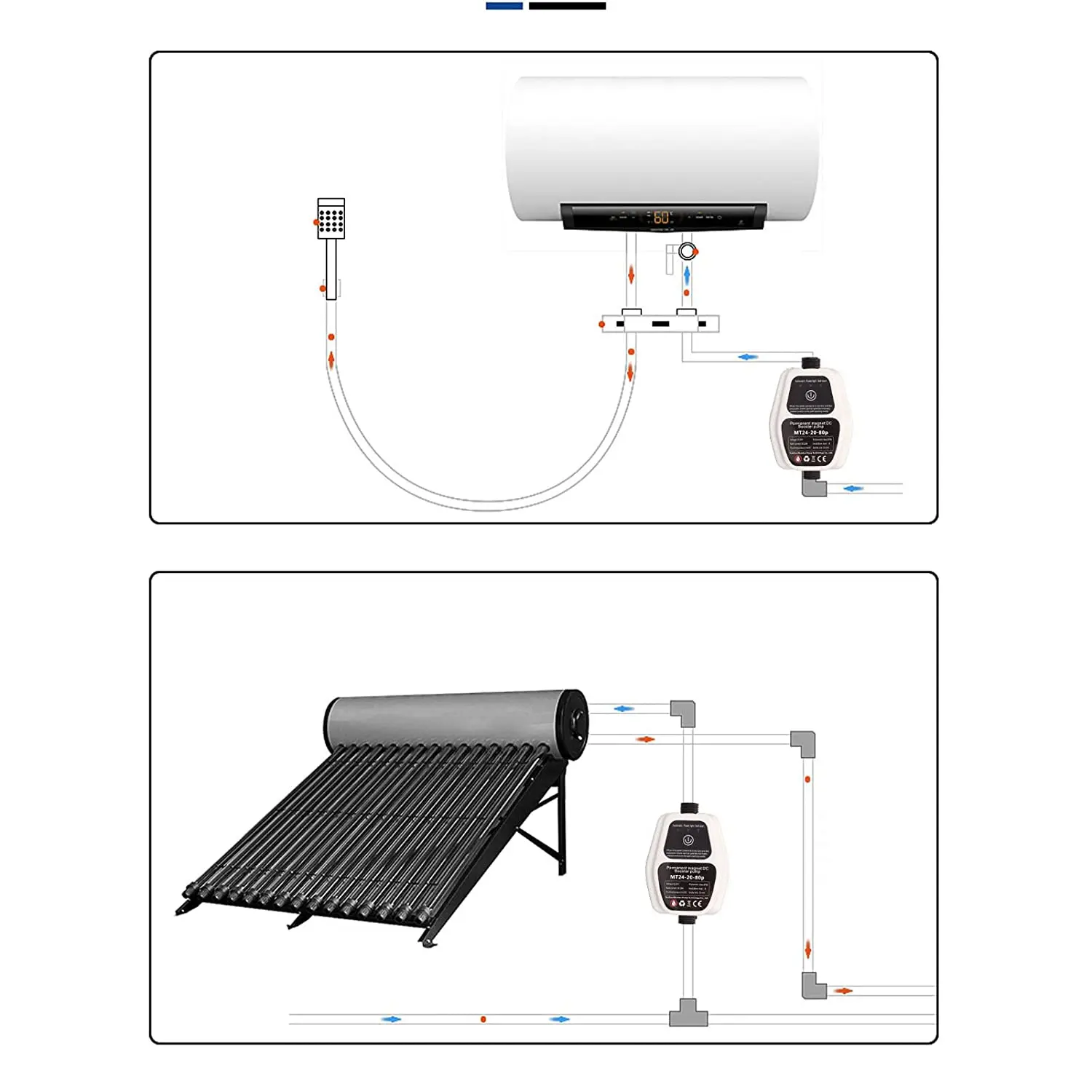 Acqua calda domestica pompa a bassa pressione Booster DC 200W Motor House riscaldatore elettrico tubo aumento automatico silenzioso piccolo