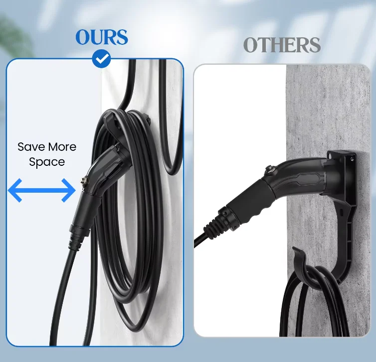 Supporto Da Parete Per Connettore J1772 – Fondina Per Cavo Di Ricarica EV In Plastica ABS, Con Viti, Per Organizzare Il Caricabatterie Dell'Auto Elettrica - 3
