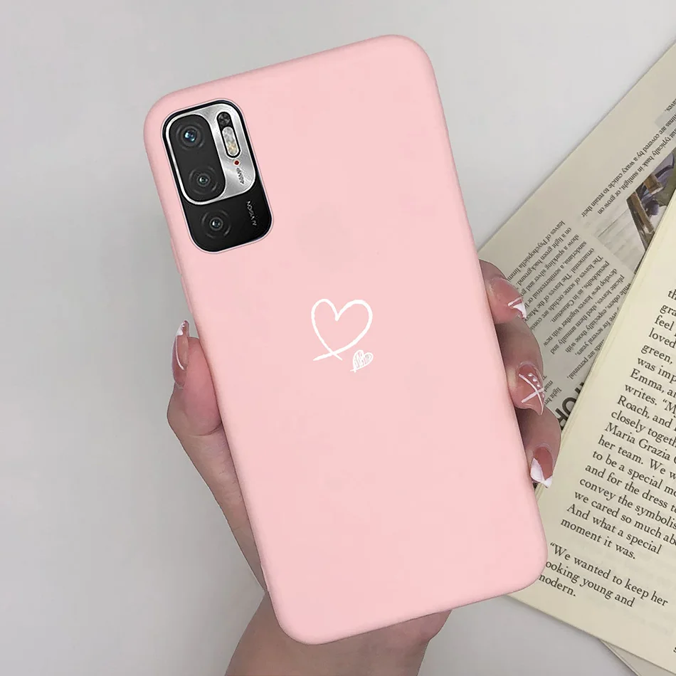 Charming Heart Soft Silicone Phone Case for Girls - Compatible with Xiaomi Redmi Note 10/10T 5G