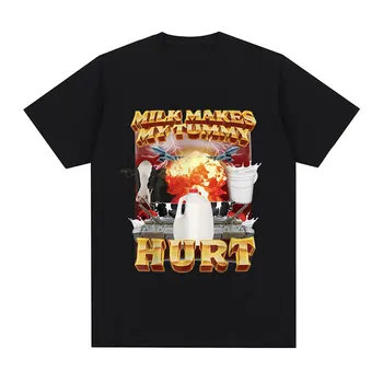 Milk Makes My Tummy Hurt T-shirt Lactose Tolerant Funny Meme Graphic T Shirt Men Fashion Vintage Hip Hop Short Sleeve T-shirts 1 Milk Makes My Tummy Hurt T-shirt Lactose Tolerant Funny Meme Graphic T Shirt Men Fashion Vintage Hip Hop Short Sleeve T-shirts 1
