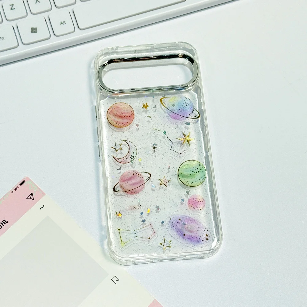 Glitter Star Planet TPU Transparent Drop-Resistant Phone Case