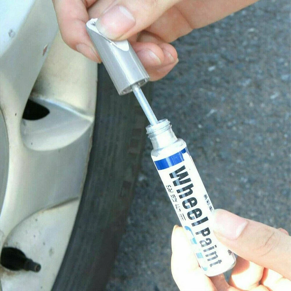 12ml Car Wheel Repair Paint Alloy Wheel Touch Up Pen Repair Paint W/Brush Curbing Scratch Maker Tool Rim Auto Refinishing Marker
