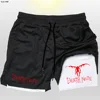 Men's Sports Shorts Anime Death Note Printing GYM Casual Sport Compression Shorts Workout Running Mesh 2 in 1 Shorts Rashgard 1