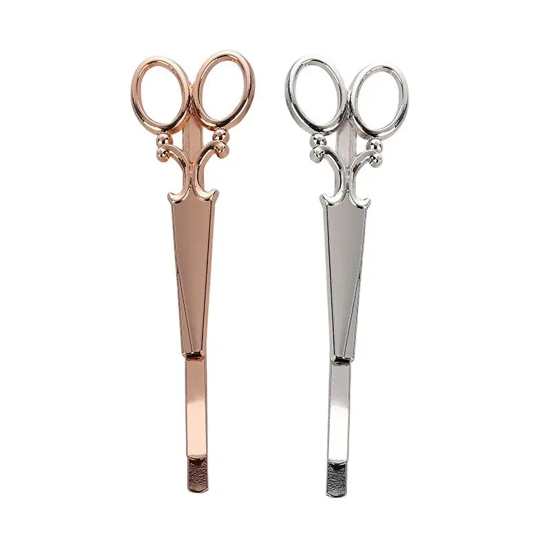Gold Silber Kreative Schere Form Haarnadel Frauen Mädchen Haar Clip Zarte Metall Haarspange Mode Haar Zubehör – Detail 2