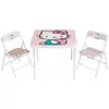 Kids 3-Piece Table Chairs Set Playroom Bedroom Durable PVC Metal Sturdy Construction Adorable Design Imagination Creativity Ages 1