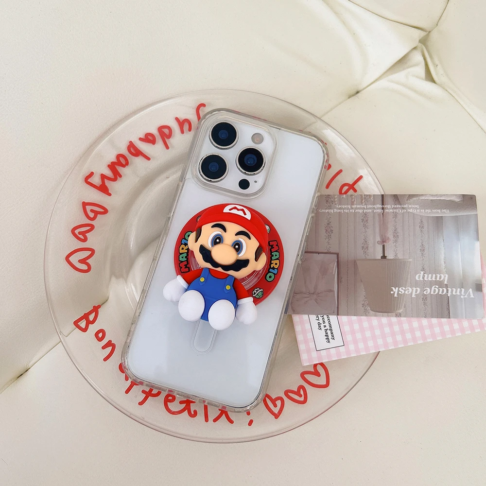 Magnetic Phone Grip and Stand with Cute Cartoon Design