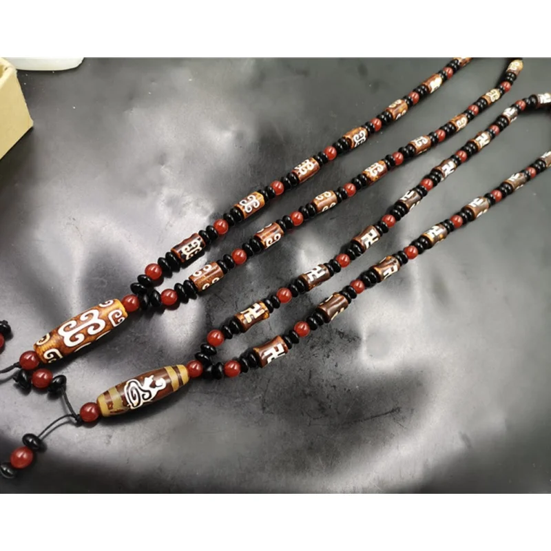 Return Pattern Tibet Beads Agata Maglione Catena Tibet Vecchia Agata Diecimila Parole Collana