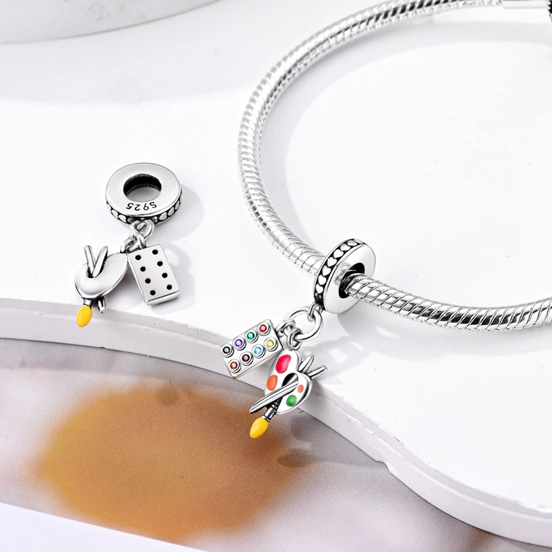 100 % 925 Sterling Silber Mode High Heels Lippenstift Kamera Life Series Charms Perlen passen Qikaola Original Armbänder DIY Schmuck – Detail 35