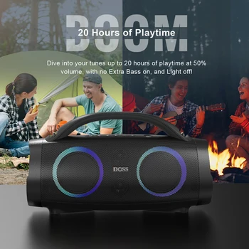 DOSS Portable Bluetooth Speaker Powerful 100W Stereo Sound Bass Subwoofer Sound Box TWS IPX6 Waterproof Outdoor Wireless Speaker 5