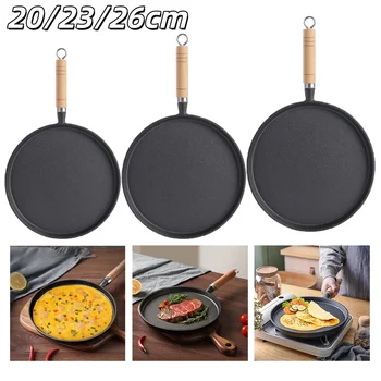 20/23/26cm Cast Iron Frying Pan Uncoated Non Stick Fried Pancake Egg Pot Gas Induction Cooker Kitchen Cookware Outdoor Bbq Plate 1