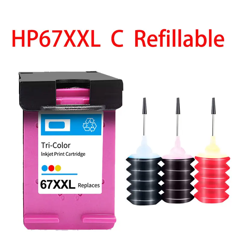 Cartucho de Tinta Recarregável Compatível para Hp67 67xl 67xxl Deskjet 2734 2735 2736 2737 2742 2752 2755 2765 2772 2774 Impressora - Imagem 4