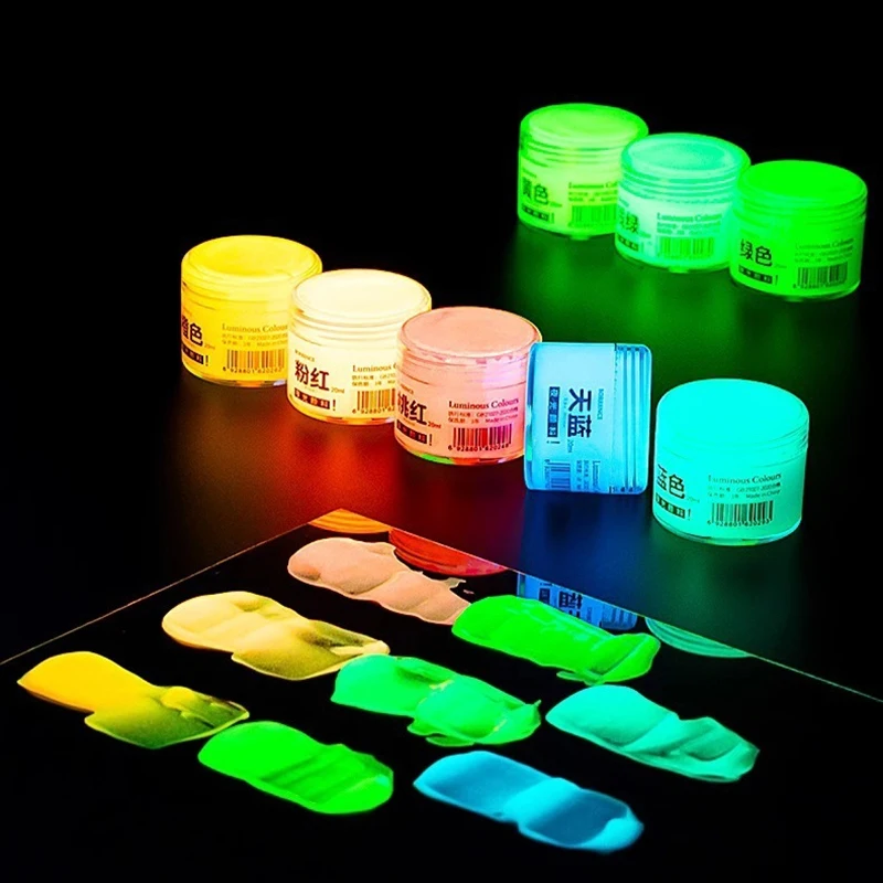 Glow-in-the-dark pigment 20ml fluorescent acrylic luminous paint DIY