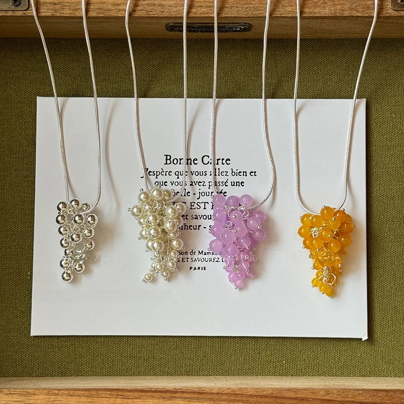 Women's Long Adjustable ape Bead Nelace Faionable Korean Sle Ins Versatile Clavicle Chain Accory Fre Outlined