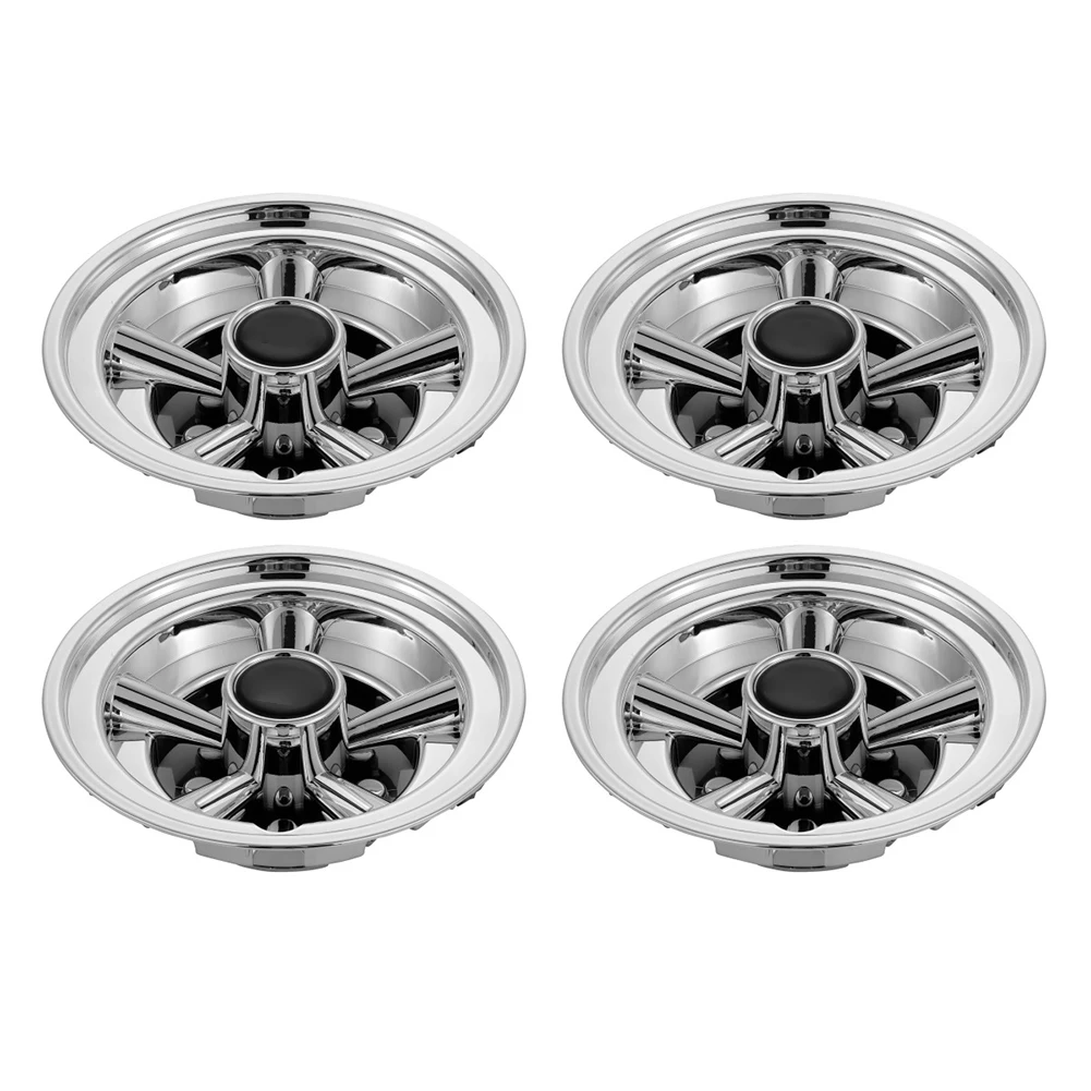 

8 Inch Golf Cart Covers Golf Cart Wheel Covers Secure Fit Chrome Finish Classic 5-spoke Style Plastic Material