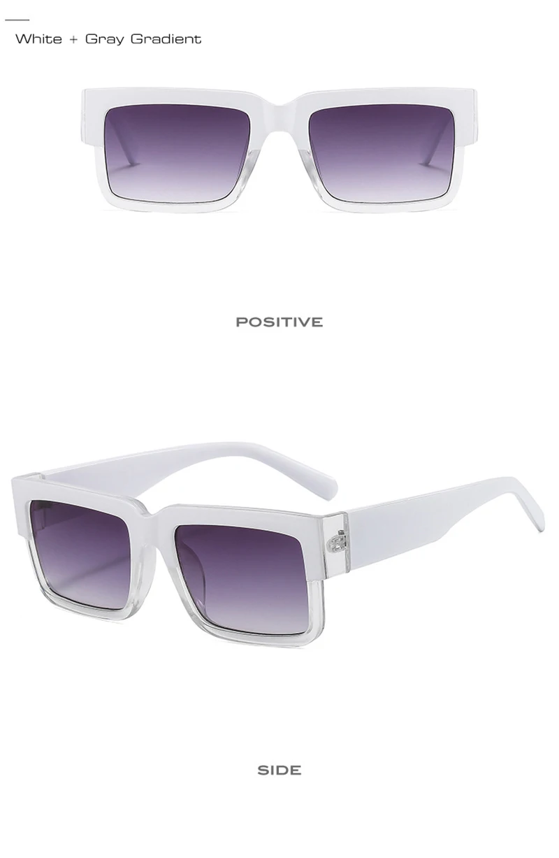Retro vierkante zonnebril voor heren en dames gradient uv400_voghion.com