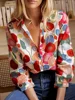 Plus Size 1XL-5XL Women Fashion 3/4 Sleeve Women's Floral Print Blouse  Ladies Casual Elegant Blouse Long Sleeve Elegant Shirt