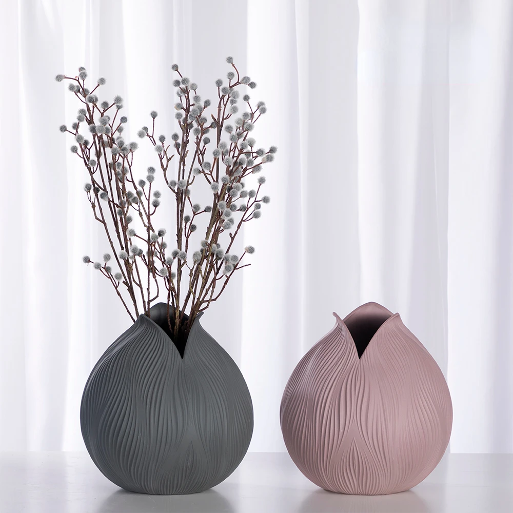 

European Italian Modern flower vase for home decor colorful porcelain deko luxury vase ceramic jarrones small pink nordic vase