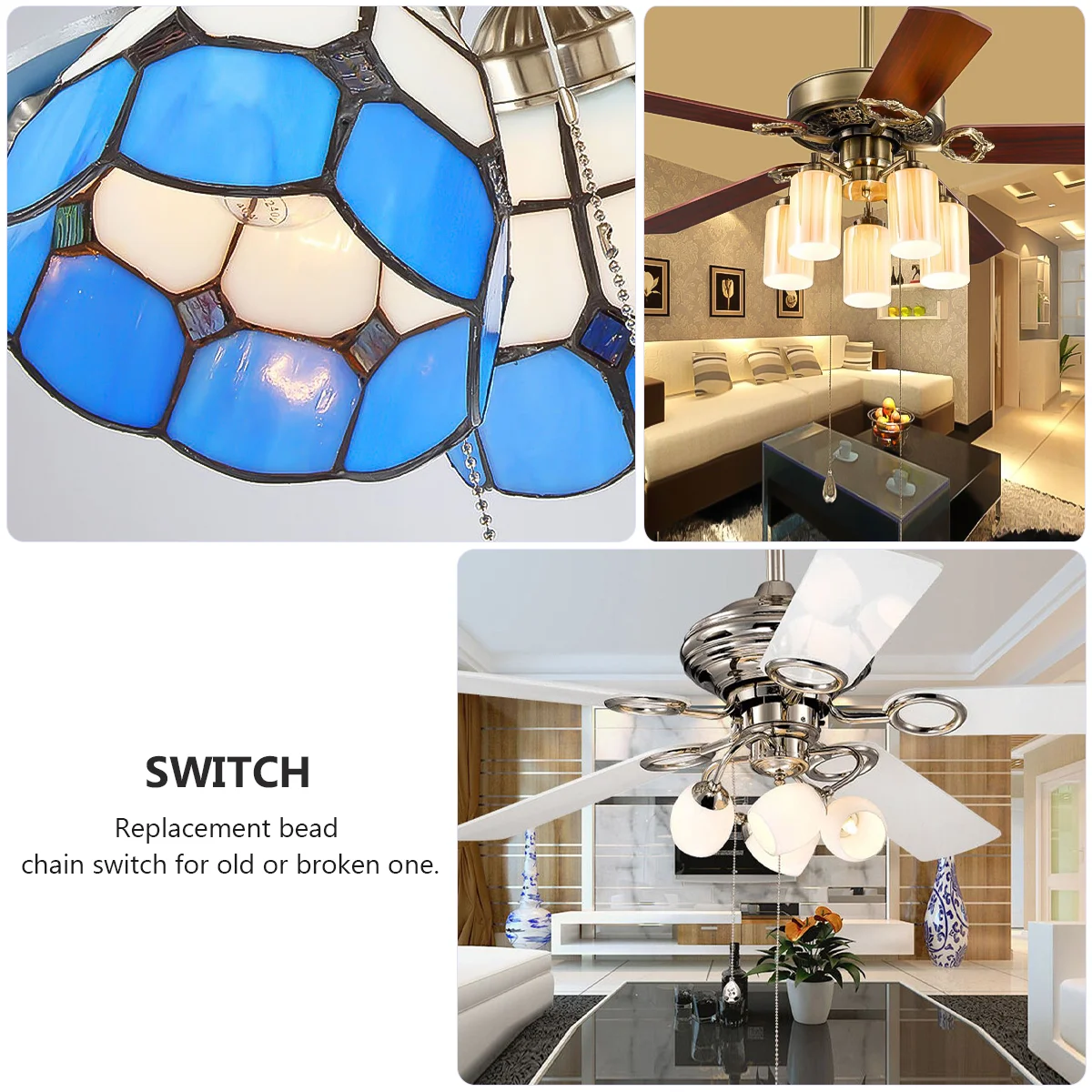 Stainless Steel Chain Steel Chain Ceiling Fan Chain Extension Pull Wire Chain Chandelier Metal On-off Stainless Steel Fan Pull-chain