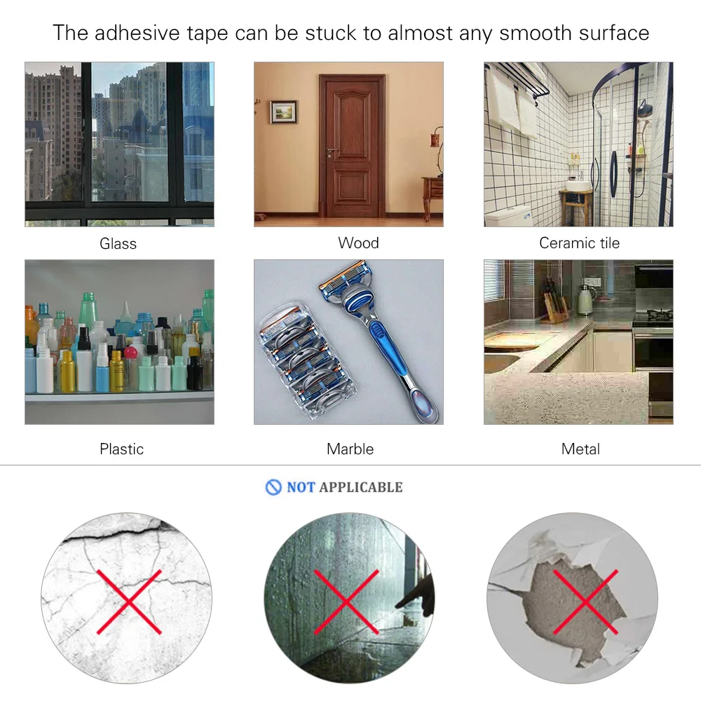 1M Washable Traceless Double-sided Adhesive Tape Removable Reusable Anti-slip Transparent Nano Gel Tape Pad 2mm Thickness