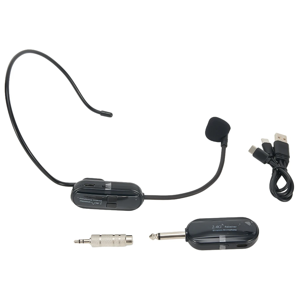 야외 연설 헤드셋 마이크 송신기, USB 케이블 무선 어댑터, 교육용, 100HZ-15kHz, 160FT, 2.4G, 50M, 6-8 시간
