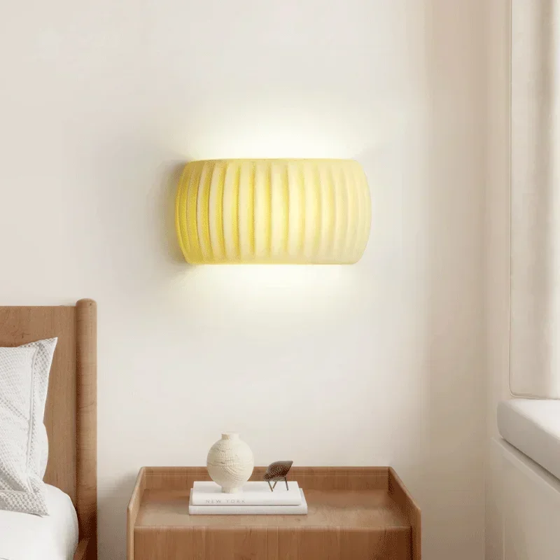 

Creamy Style Bedroom Decoration Bedside Lantern Creative Wabi-sabi Corridor Cross Lamp Lottery TV Background Interior Wall Light
