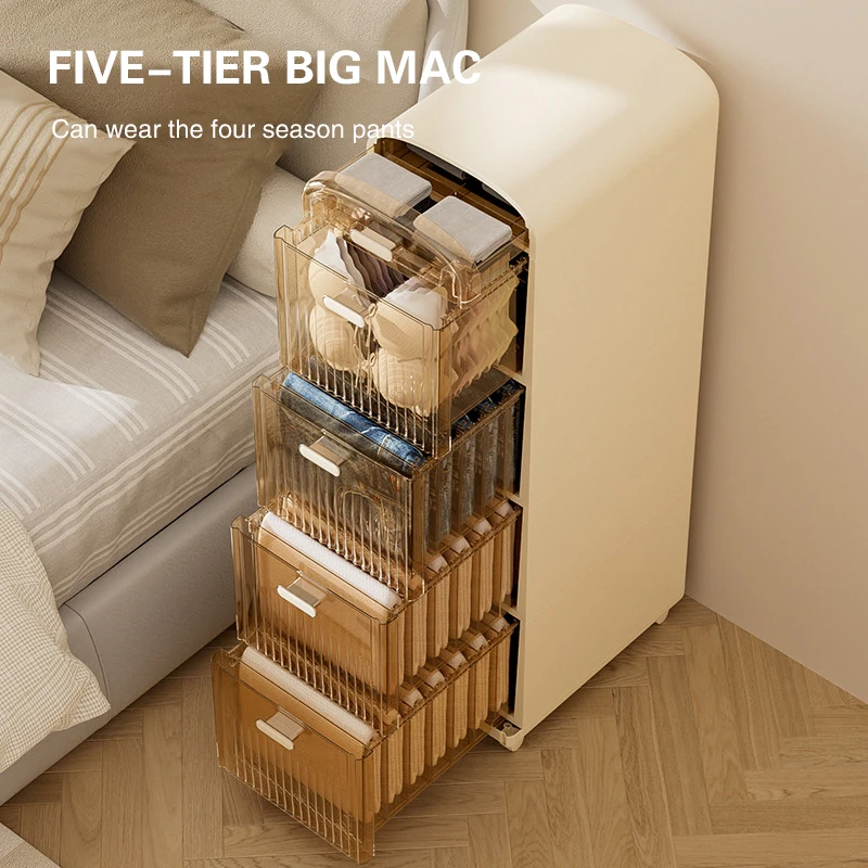 

Household Drawer Type Storage Cabinets Multi-Functional Storage Trolley Can Be Moved Large Capacity Seam Storage Cabinets