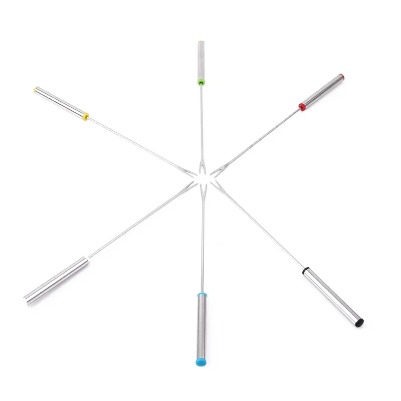 6PCS/Set Stainless Steel Fruit Forks Set Kitchen Cheese Dessert Fork Tools Food Accessories