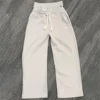 Unisex Fashion Fake Two Piece Pants 2025 Spring Double Waist Joggers Sweatpants Loose Drawstring Pants Embroidered Waist Pants