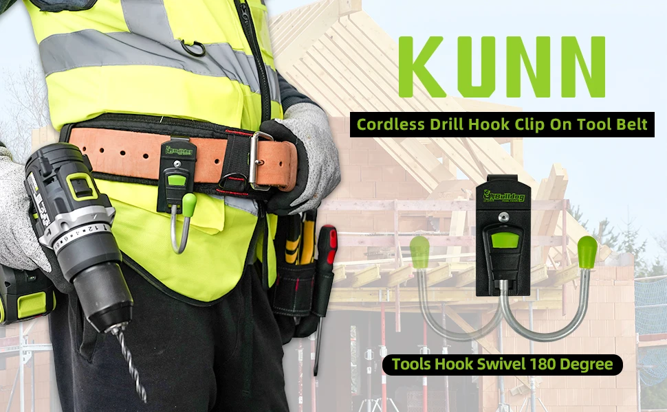 KUNN Elektrowerkzeug-Holster, Akku-Bohrschrauber-Holster/Einzelhaken mit Metallclip für einfache Befestigung – Detail 2