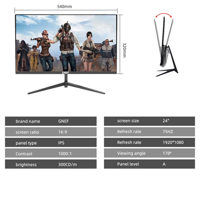 LED 컴퓨터 모니터, FHD 1080P, 아이 케어, HDMI, 22인치, 24인치, 27인치
