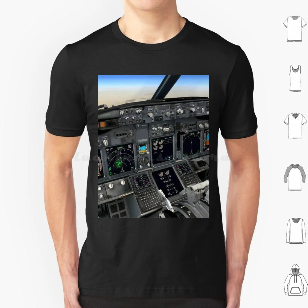 Flight Sim , 737 Flight Deck T Shirt Cotton Uomo Donna Stampa Fai Da Te Flight Sim Microsoft Flight Simulator 2021 Flight Simulator