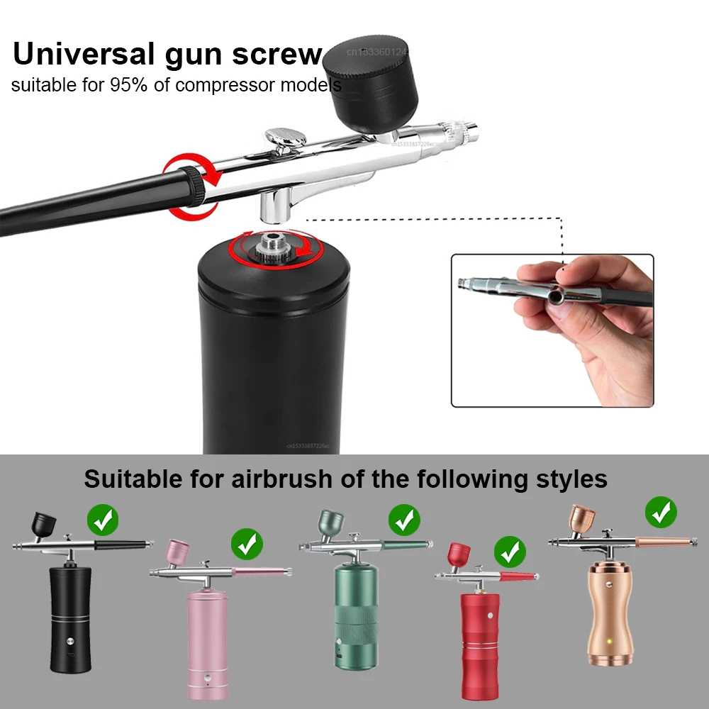 Airbrush Spray Gun For Nails Airbrush Compressor With Cups Airbrush Cleaning Kit Replacement For Nails Painting Cake Decorating 2