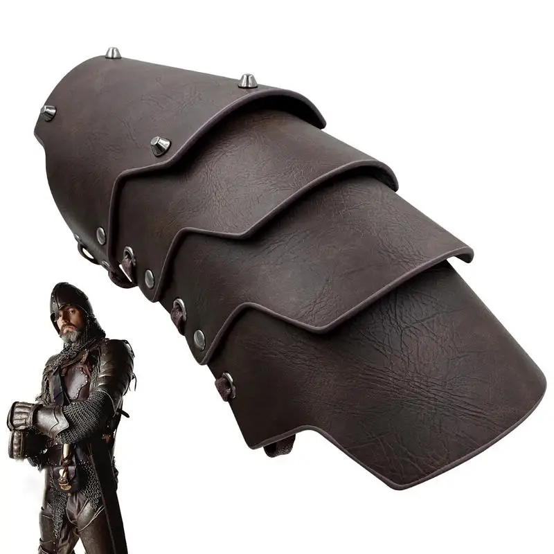 

Medieval Arm Guards Viking Cosplay Wrist Guard Gauntlet Wristband Cosplay Arm Bracers PU Leather Costume Bracer For Historical